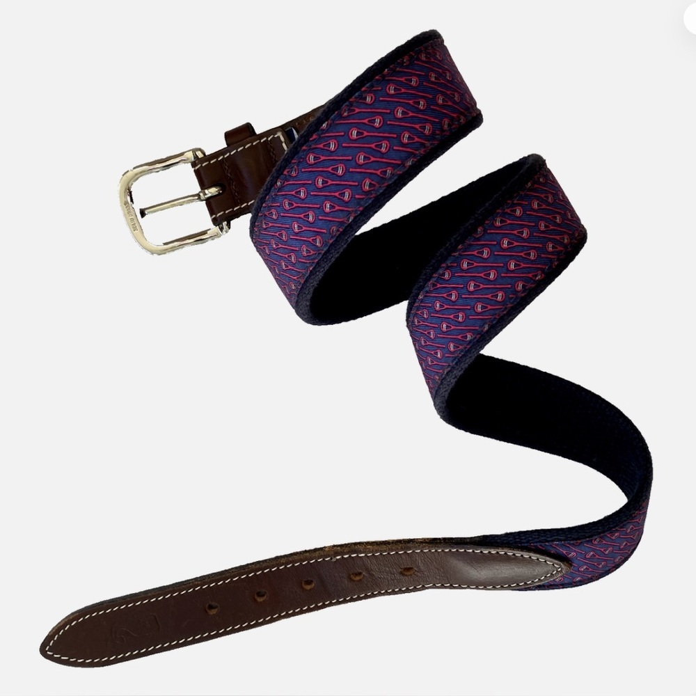 Vineyard Vine Navy and Brown Patterned Belt